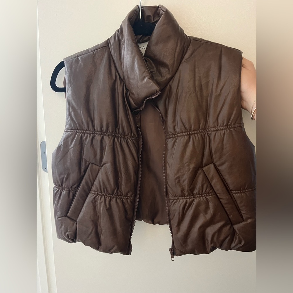 Brown Women's Puffer Vest